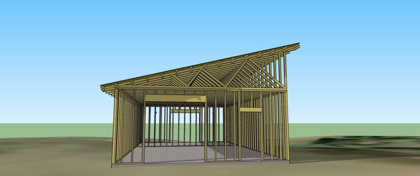 Framing model, end wall