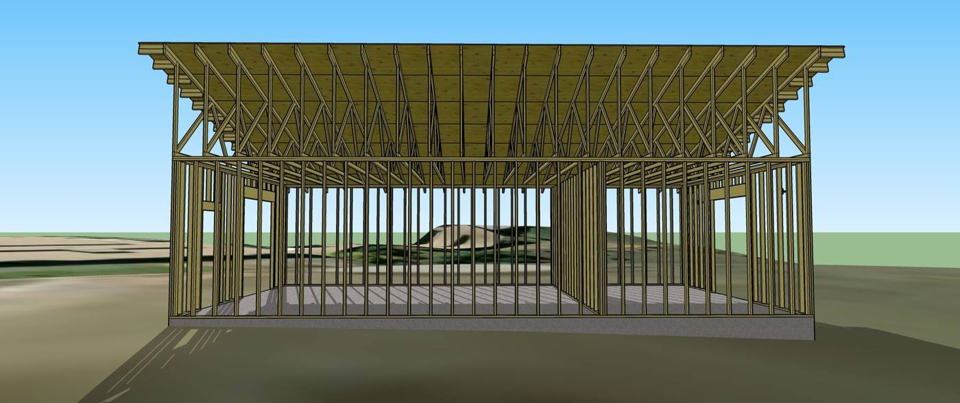 Framing model, long wall