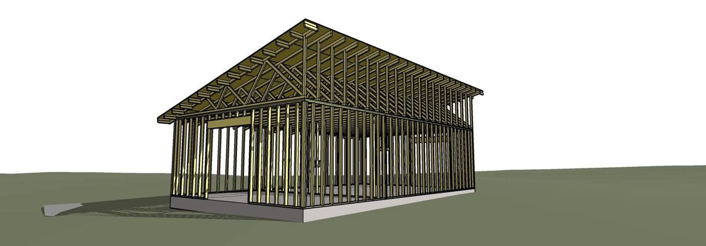 Framing model, gable