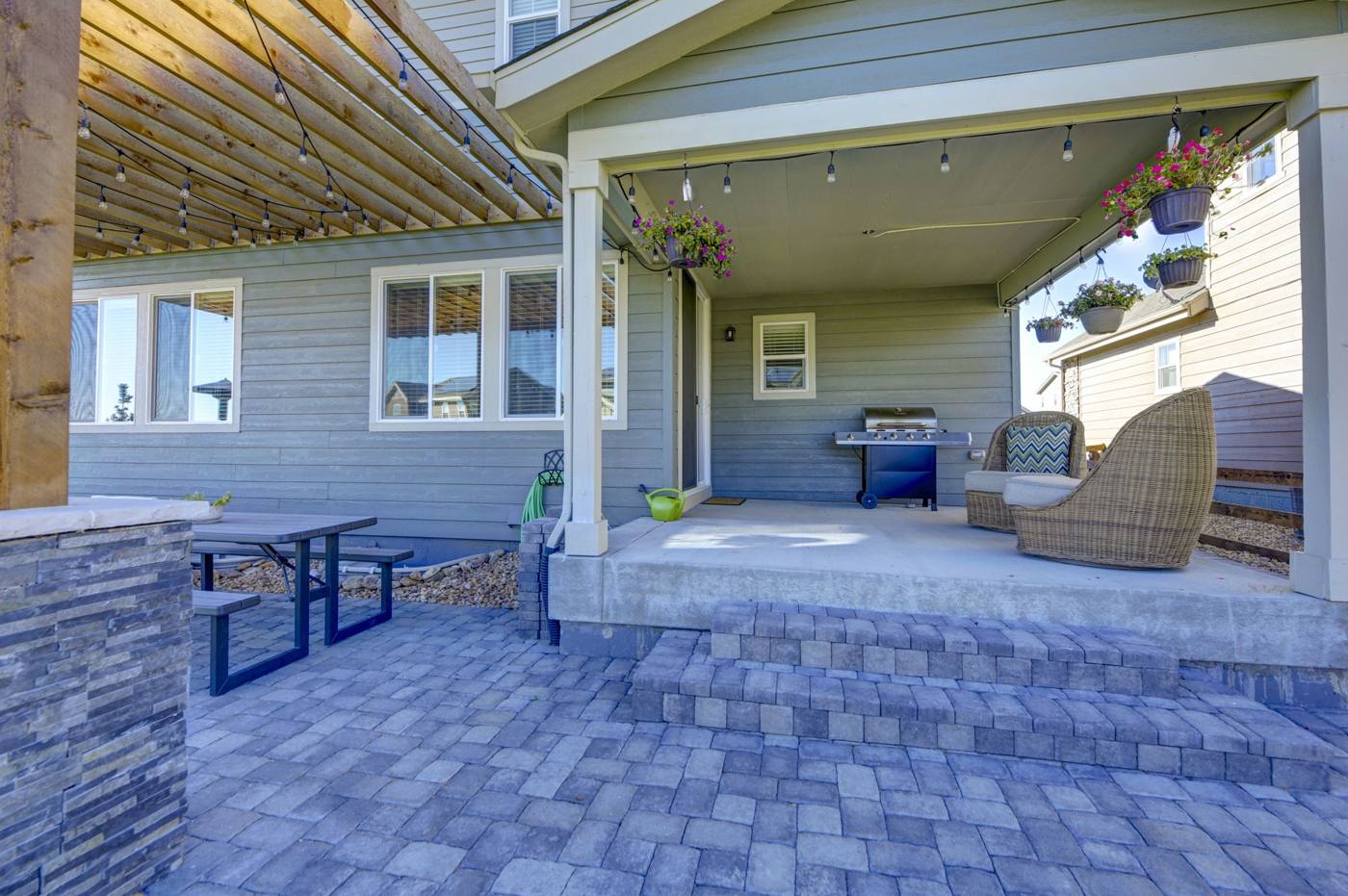 Patio and covered porch