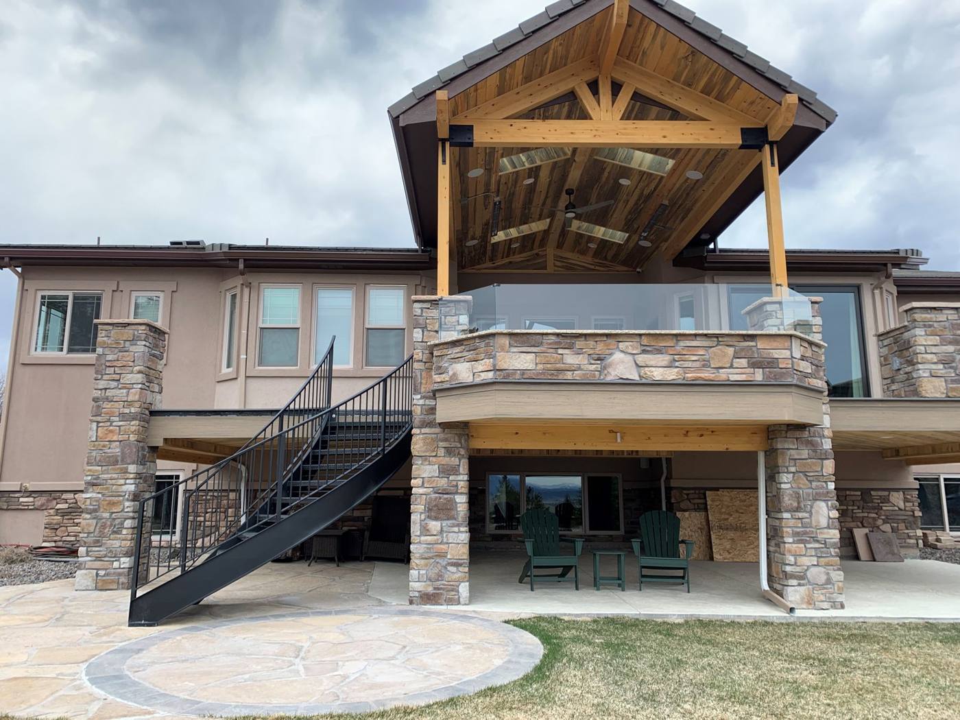 Elevated deck and timber cover
