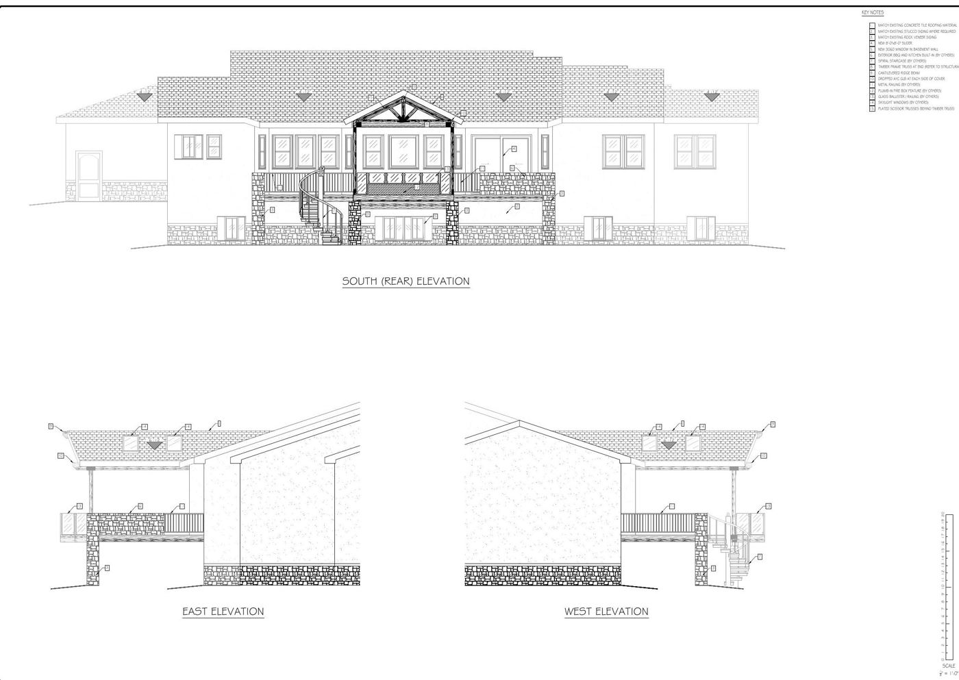 Exterior elevations