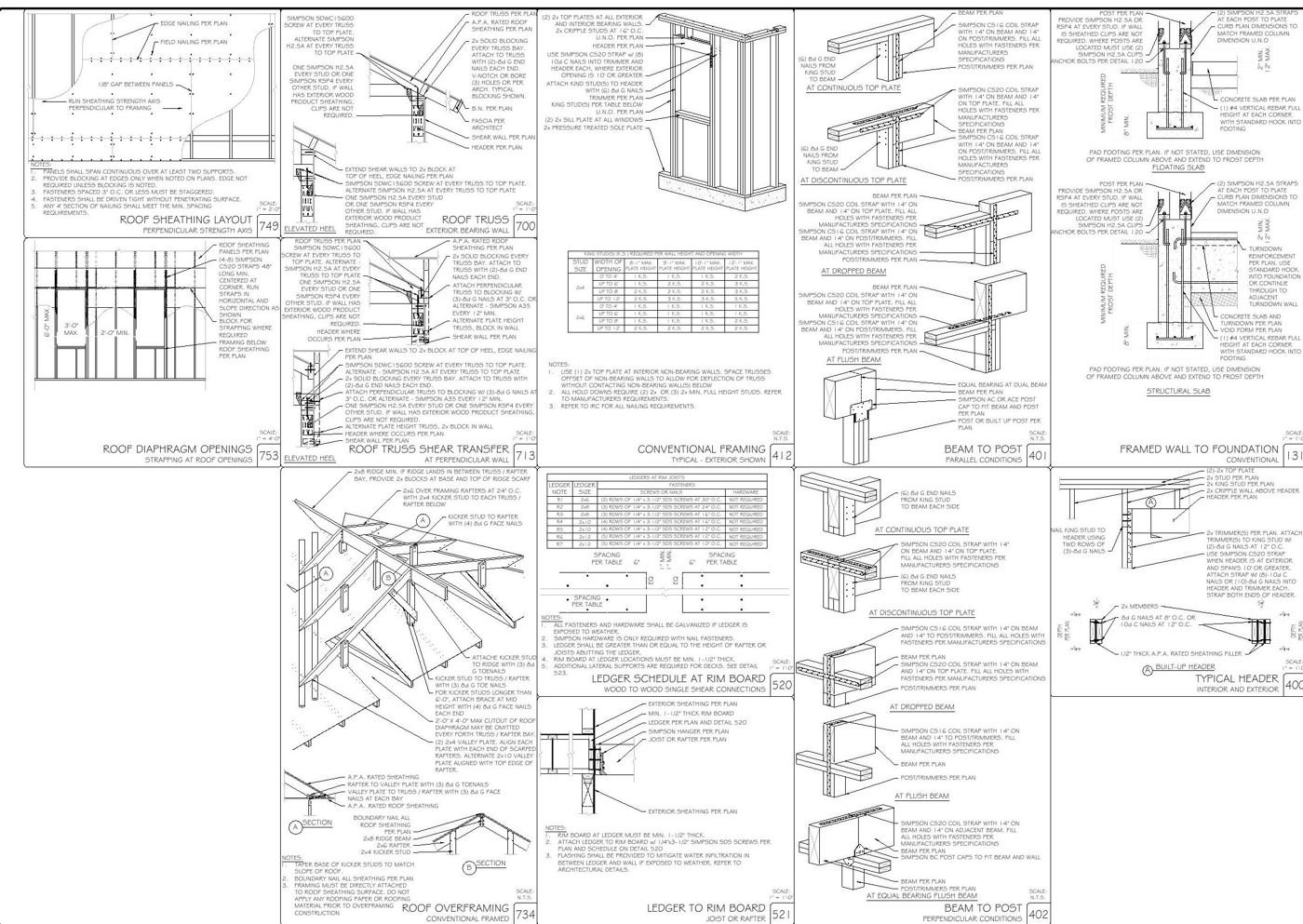 Framing and connection details