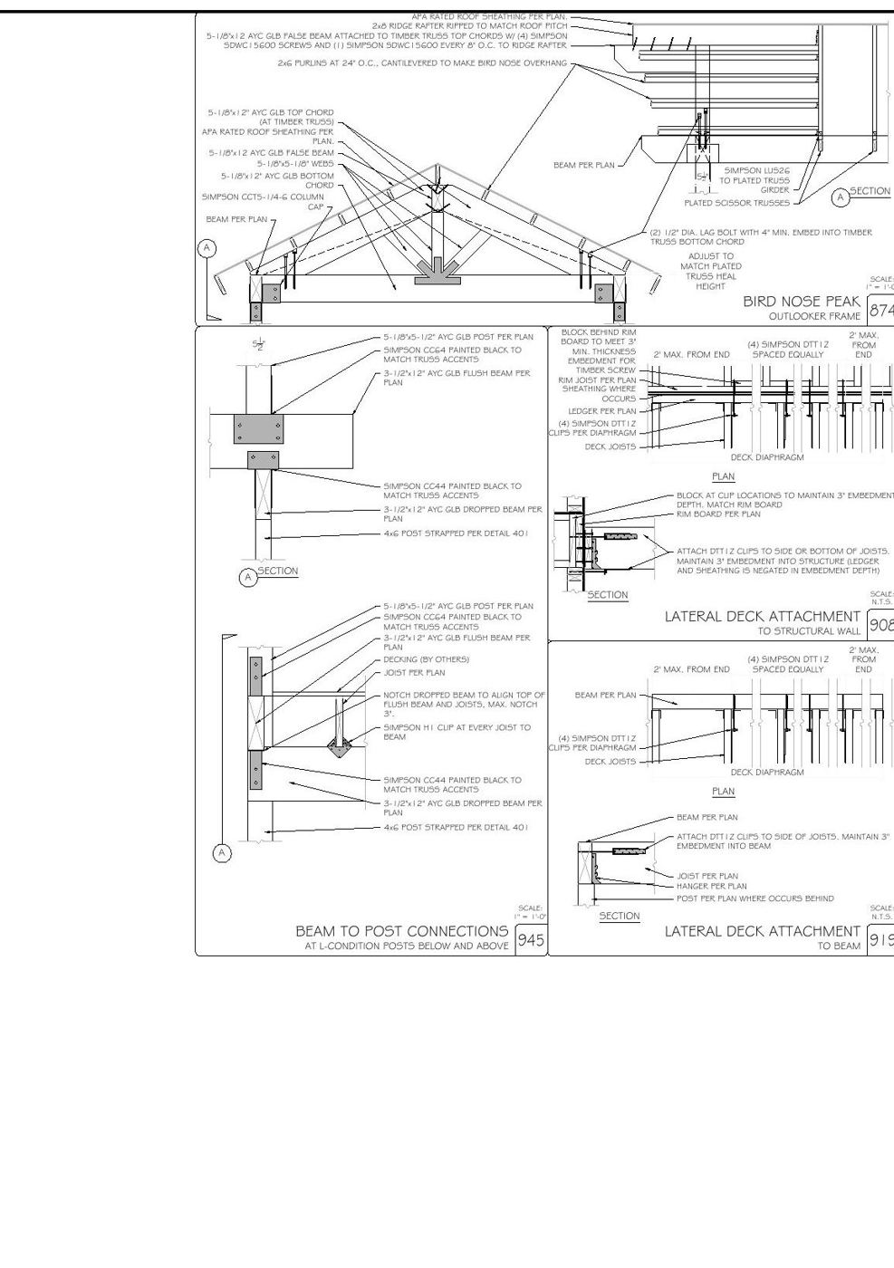 Beam and deck attachment details