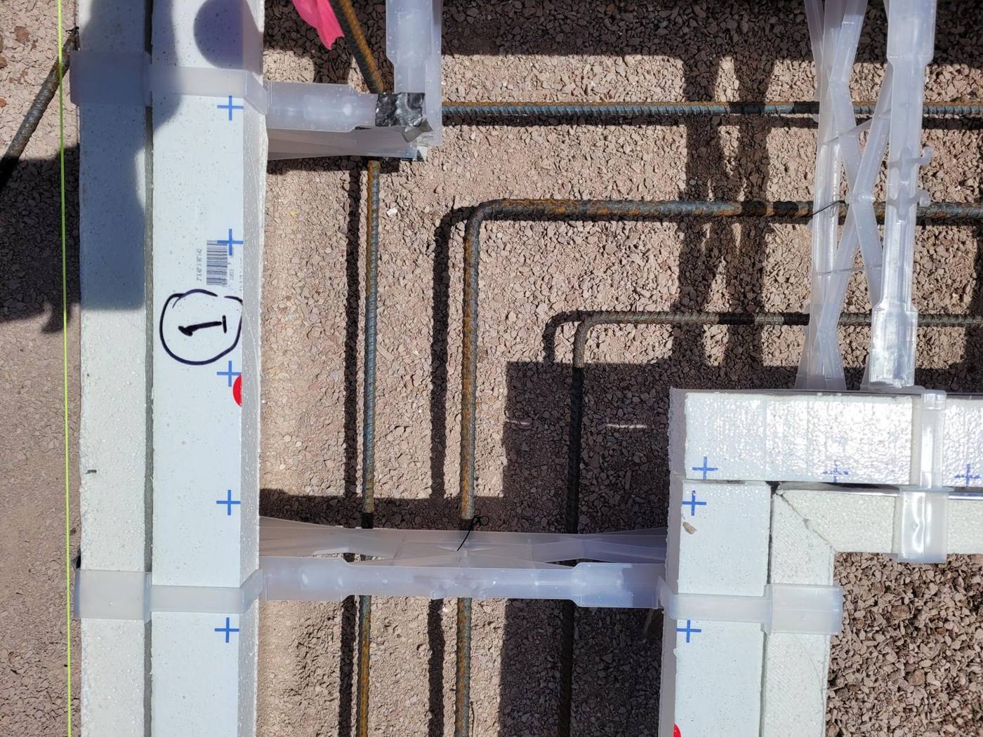 ICF forms and reinforcing