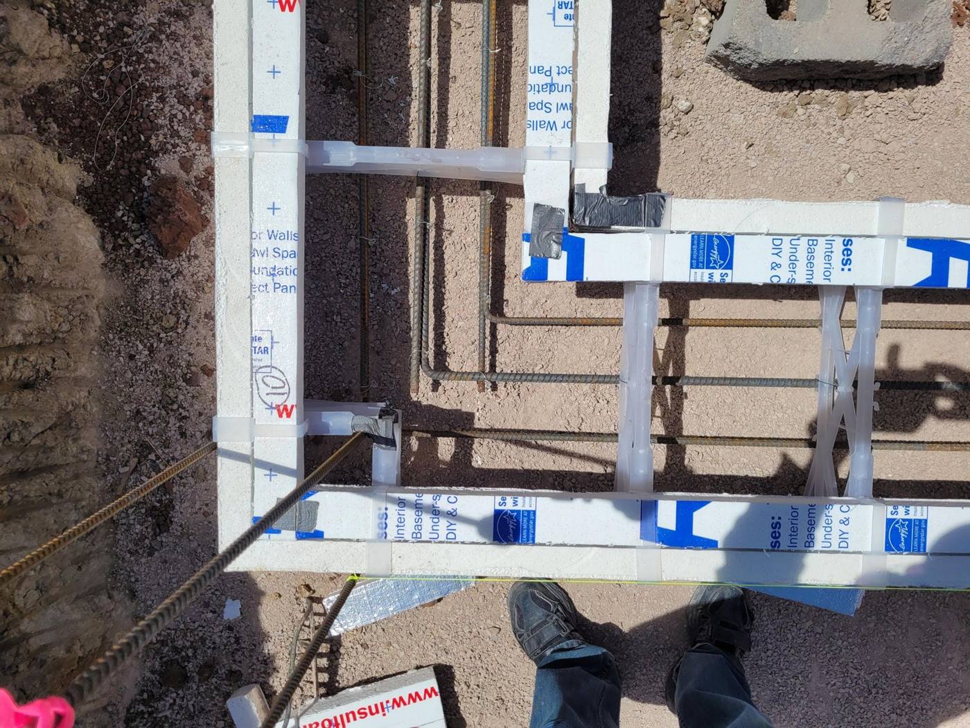 ICF forms and reinforcing