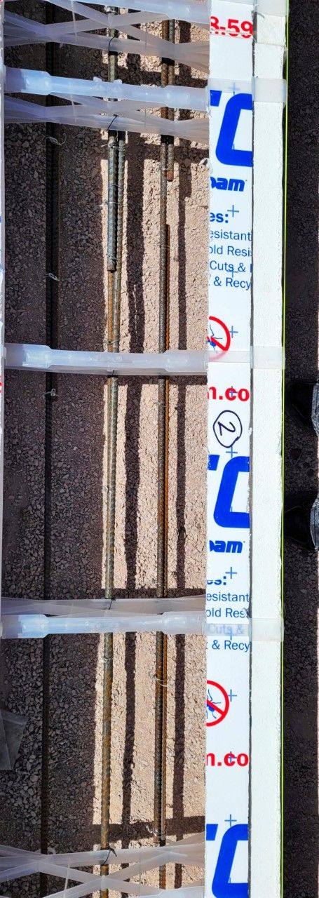 ICF forms and reinforcing