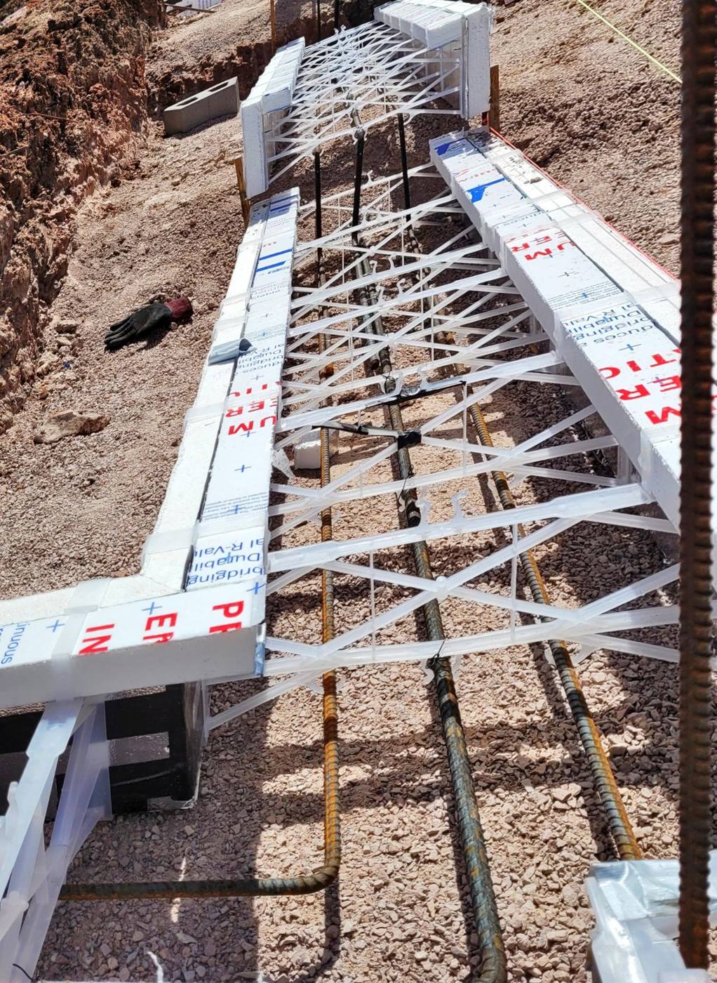 ICF forms and reinforcing