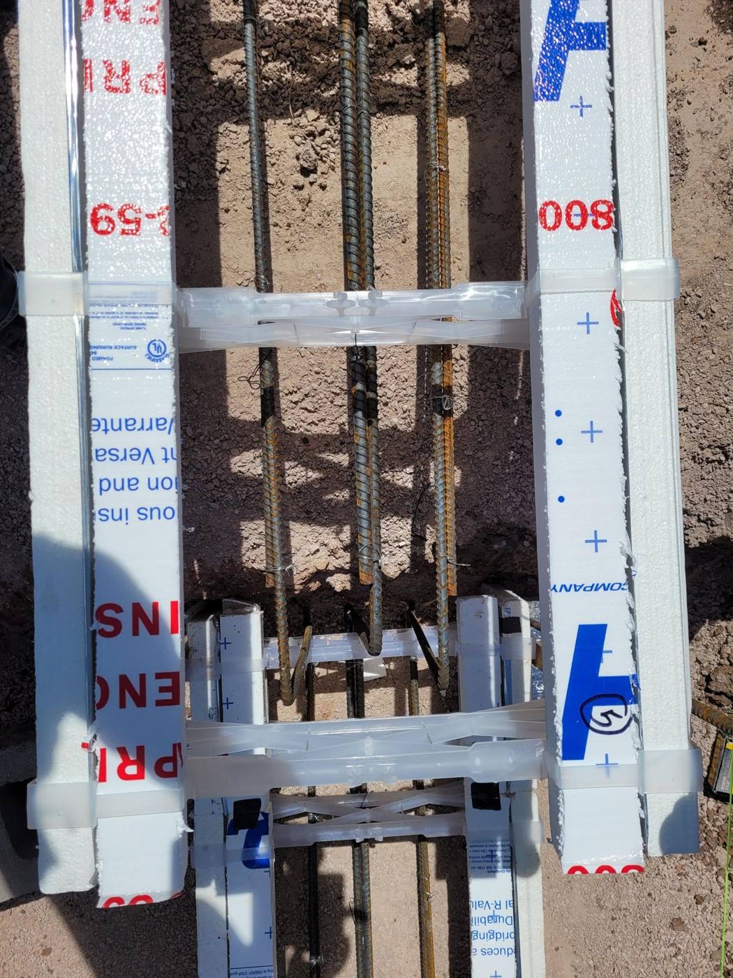 ICF forms and reinforcing