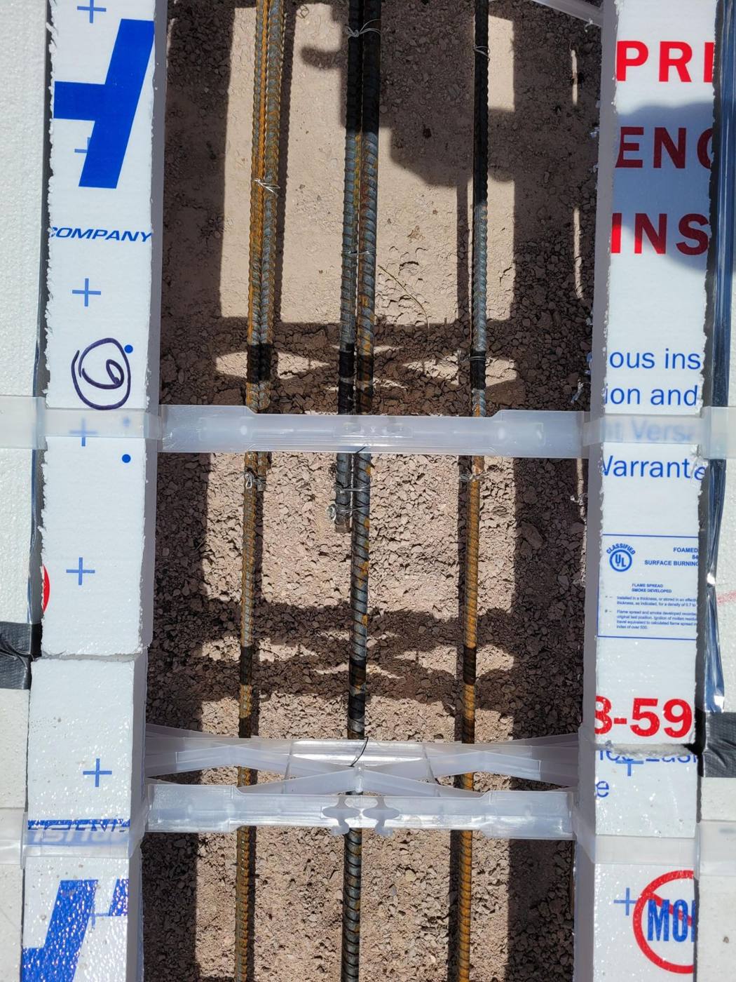 ICF forms and reinforcing