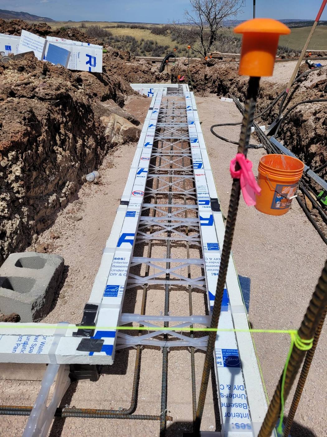 ICF forms and reinforcing