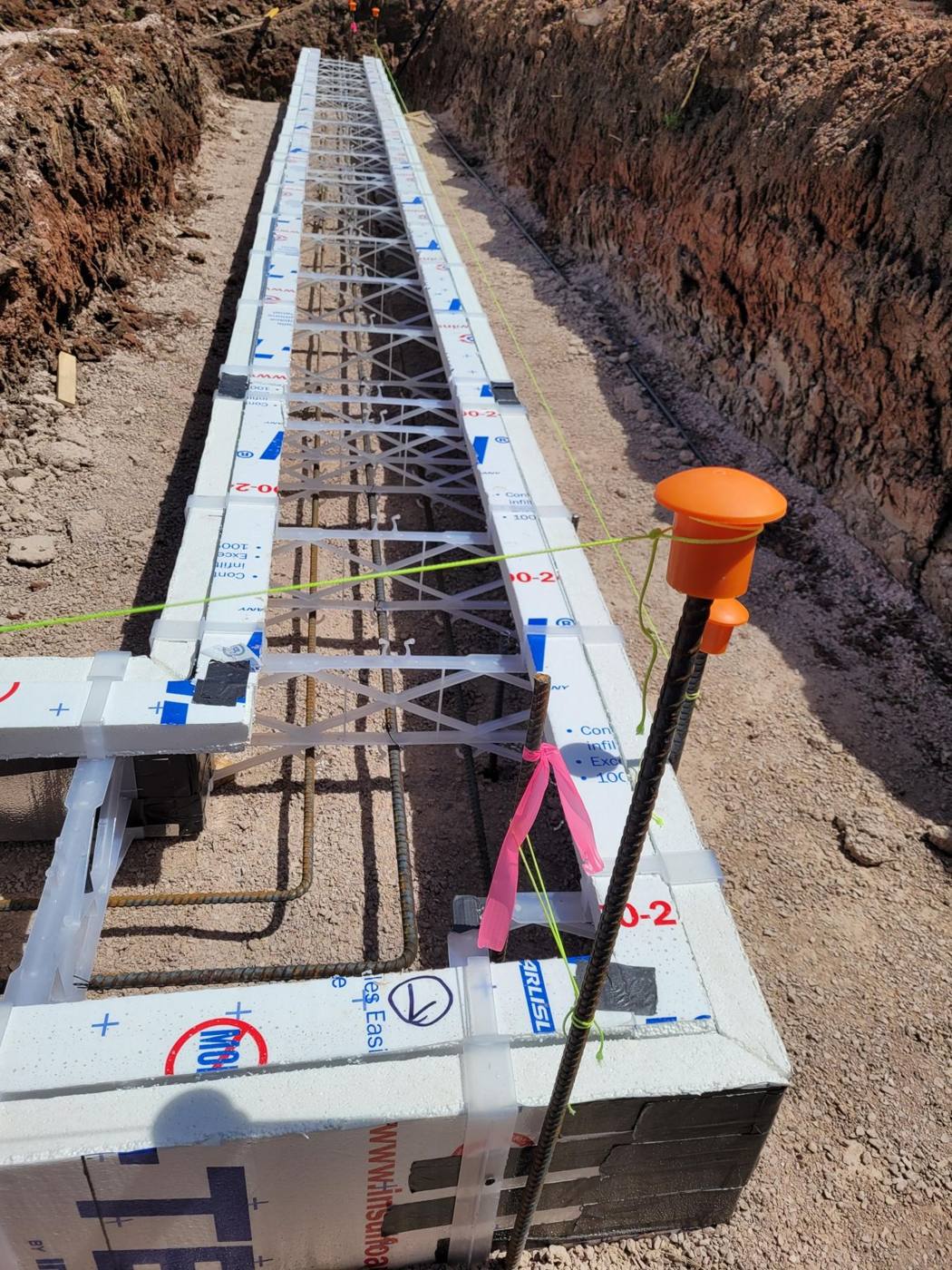 ICF forms and reinforcing