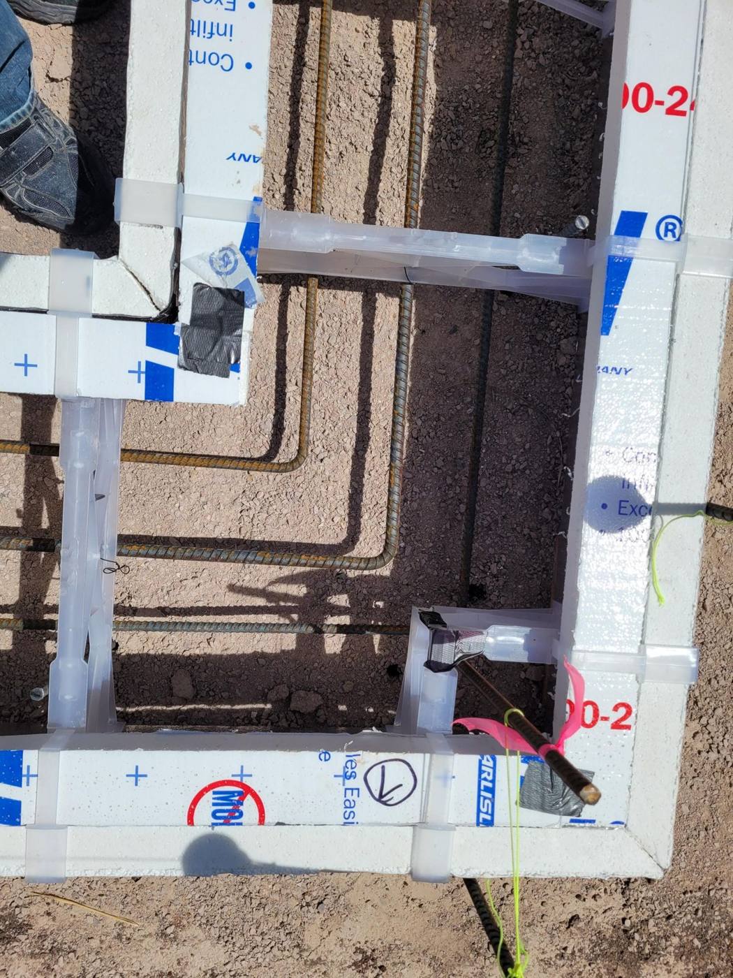 ICF forms and reinforcing