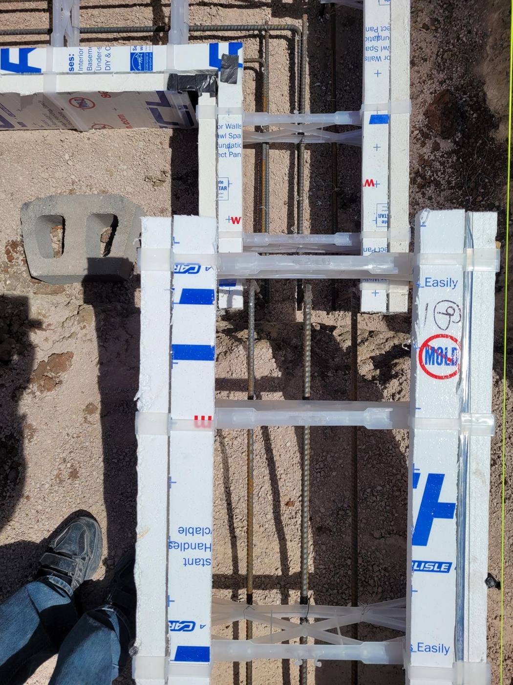 ICF forms and reinforcing