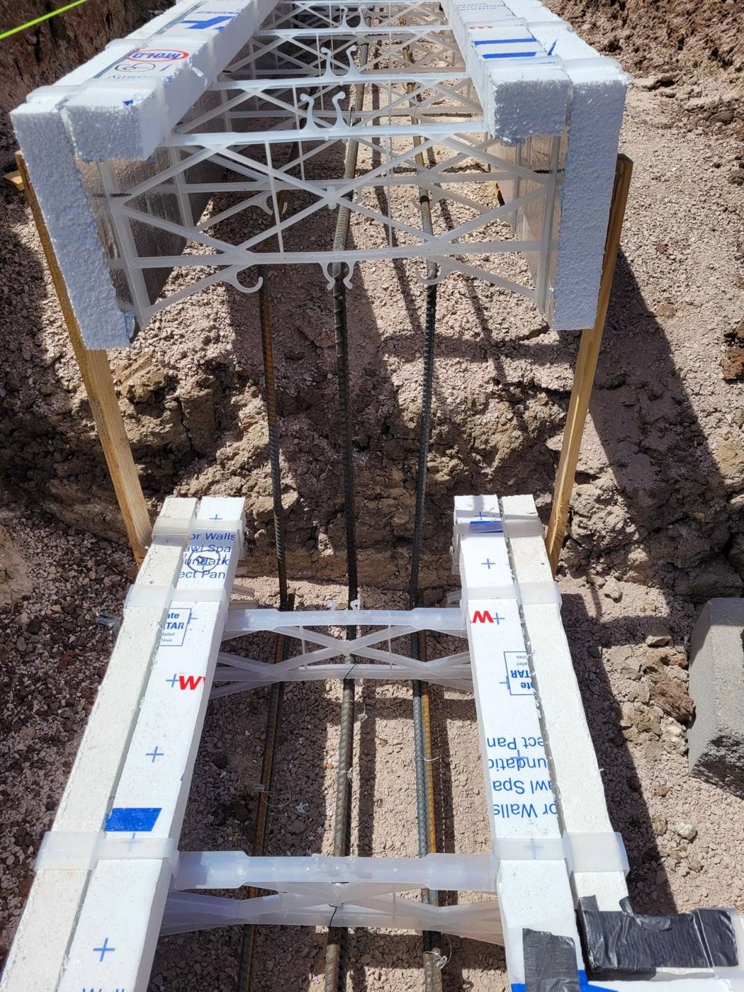 ICF forms and reinforcing
