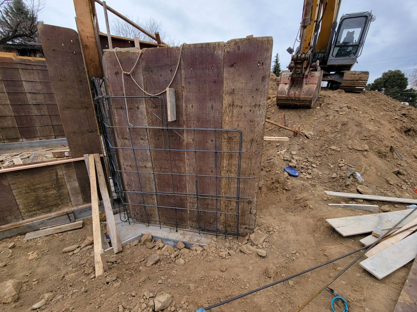 Tall wall form at a corner