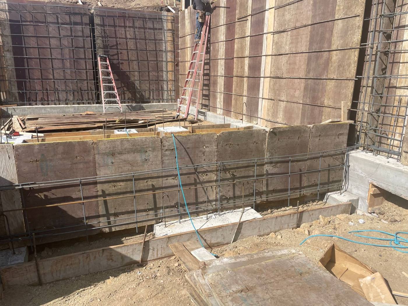 Wall forms and footings