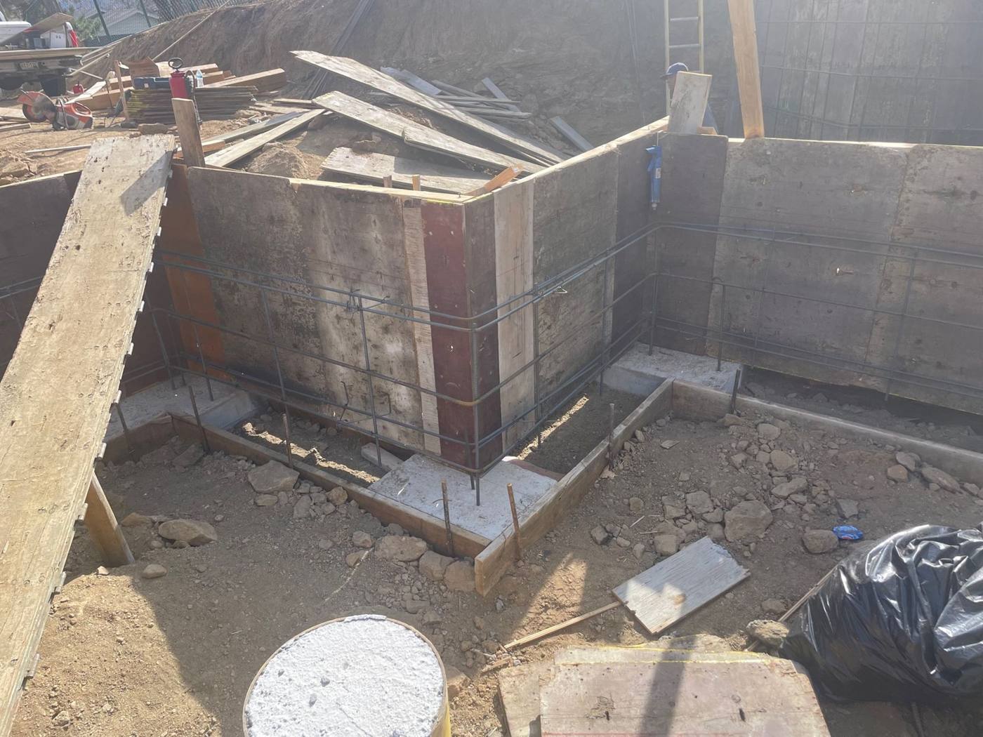 Wall forms at a corner