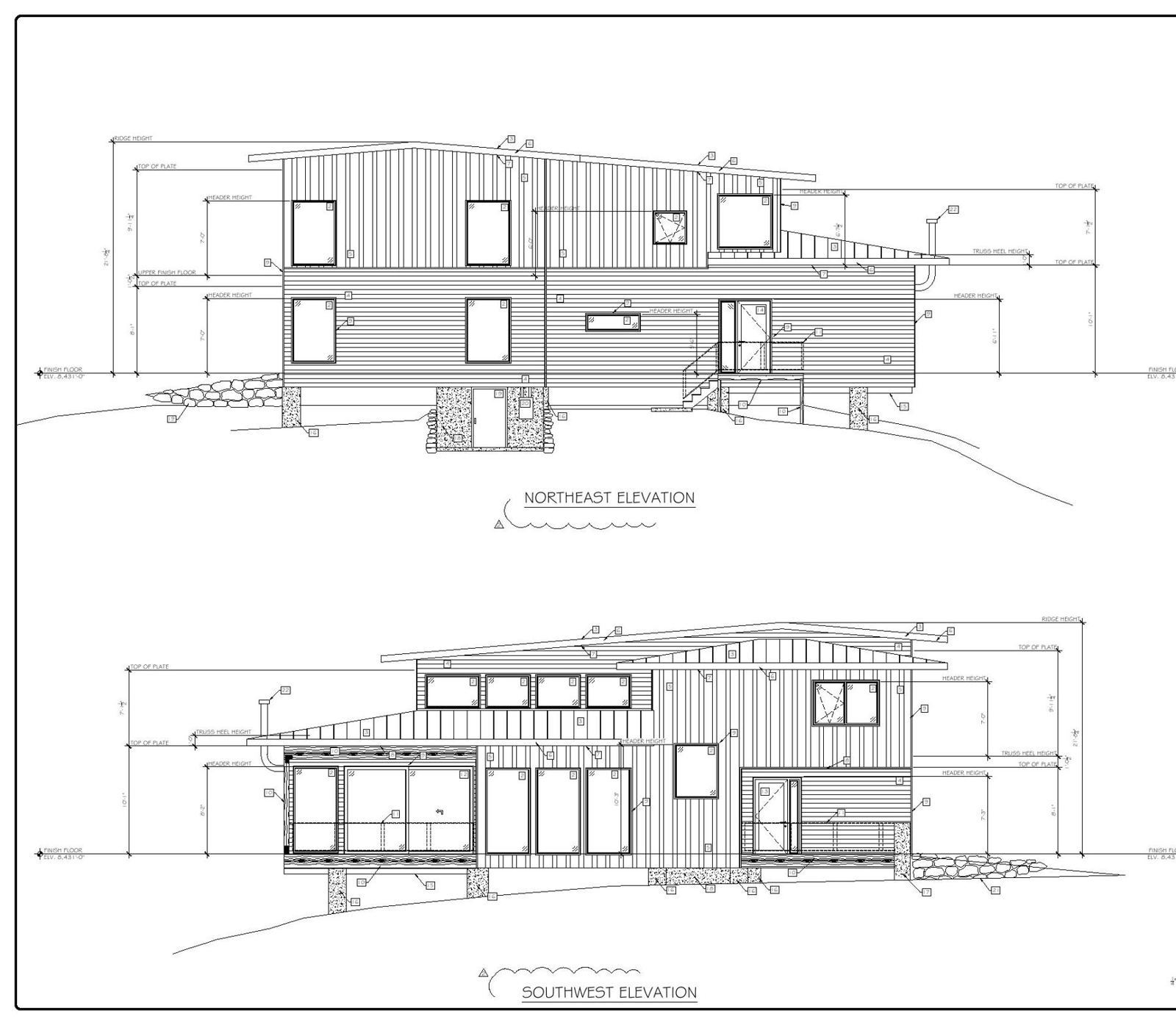 Exterior elevations