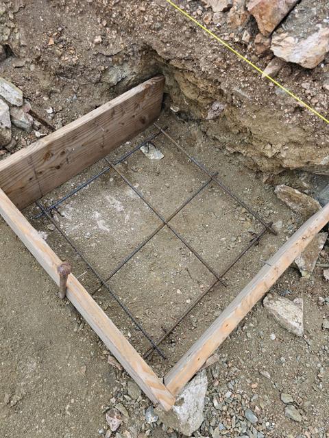 Pier footing form and rebar