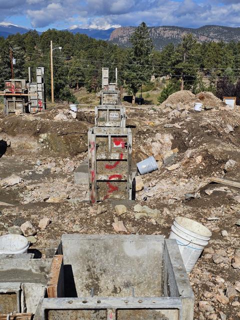 Concrete piers rising