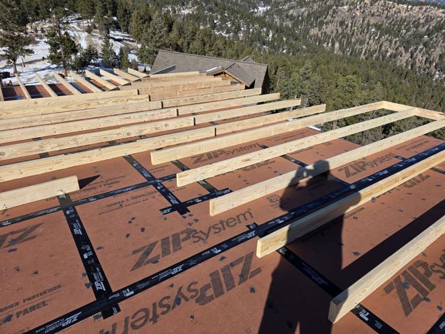 Roof framing over the upper floor