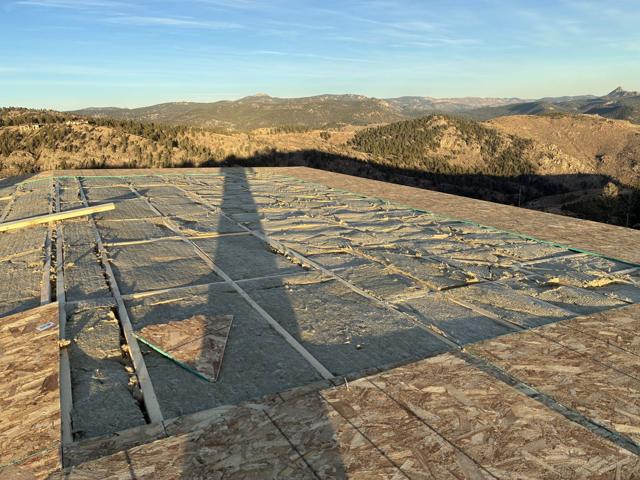 Roof insulation at sunrise