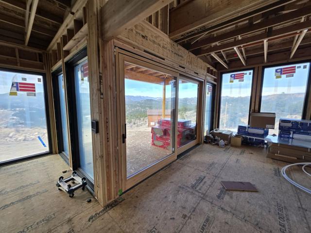 Sliding door with a valley view