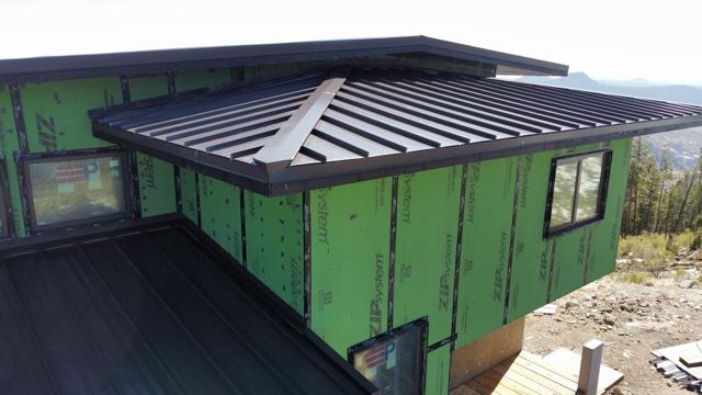 Standing-seam roof and windows