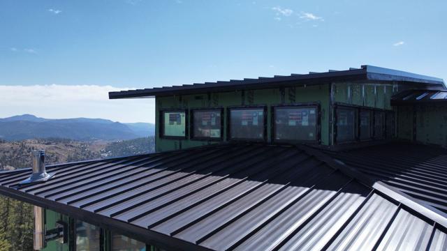 Standing-seam roof from above