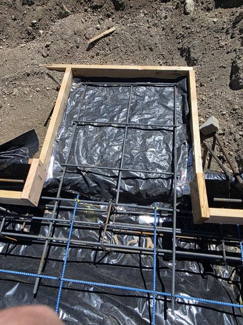 Garage footing forms and rebar