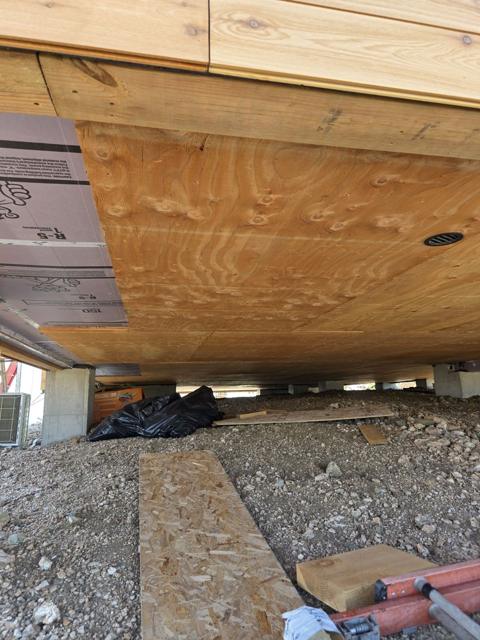 Underside of the floor system