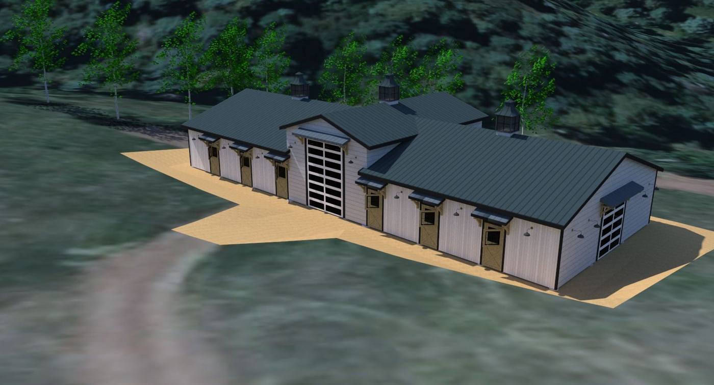Heavy-timber horse barn