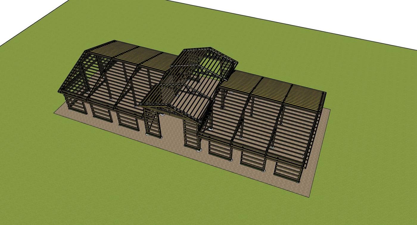 Timber frame from above