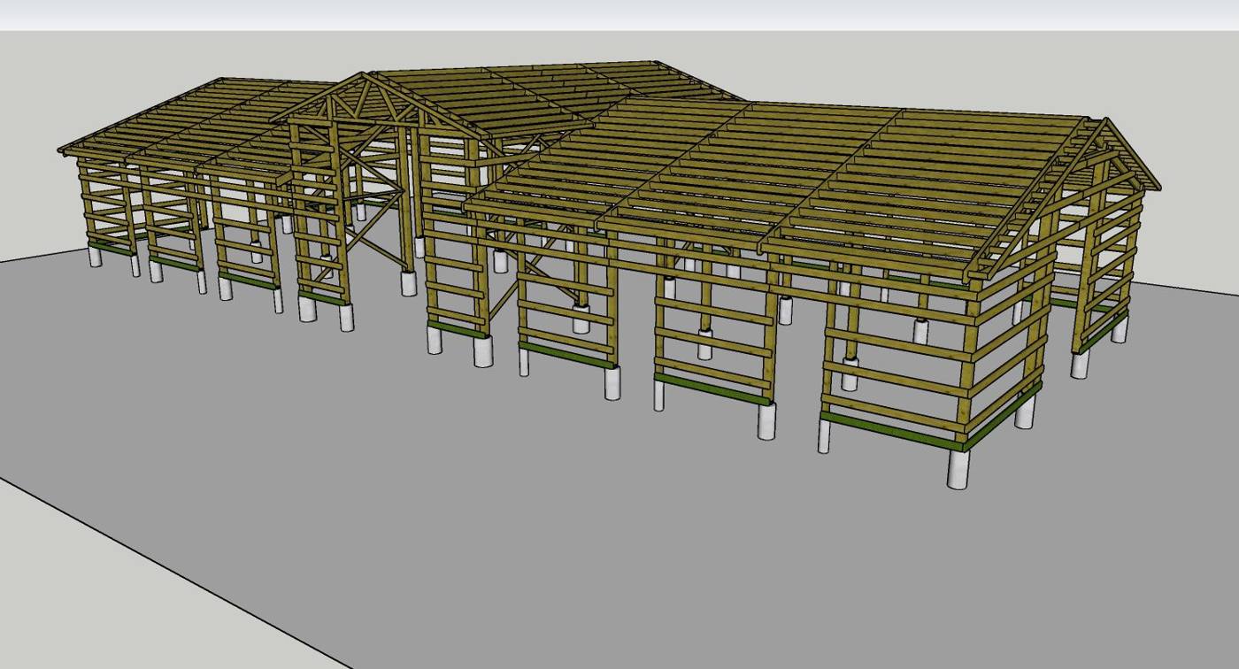 Timber frame on piers